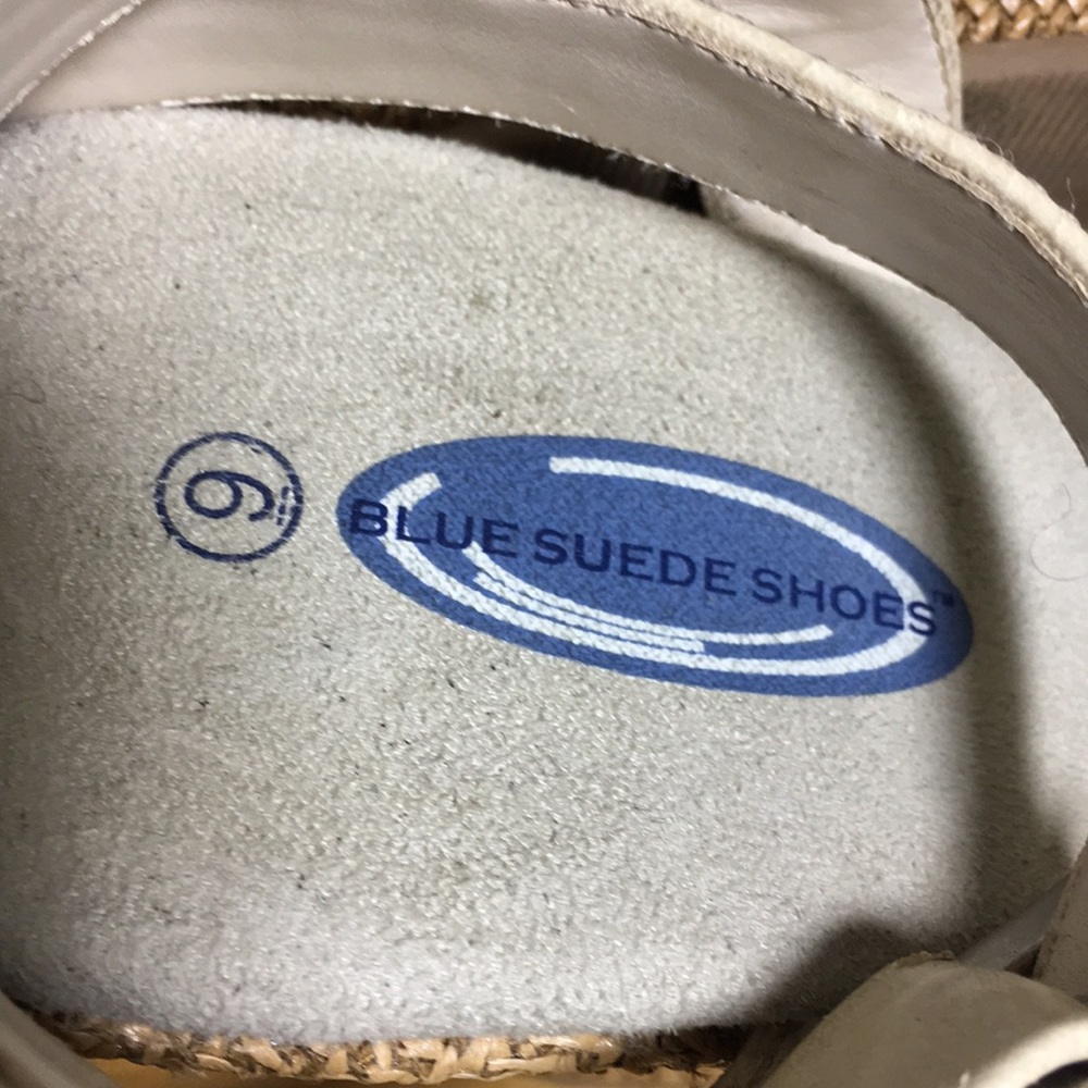 ✨Blue Suede Shoes Wedge Sandals - Picture 7 of 8
